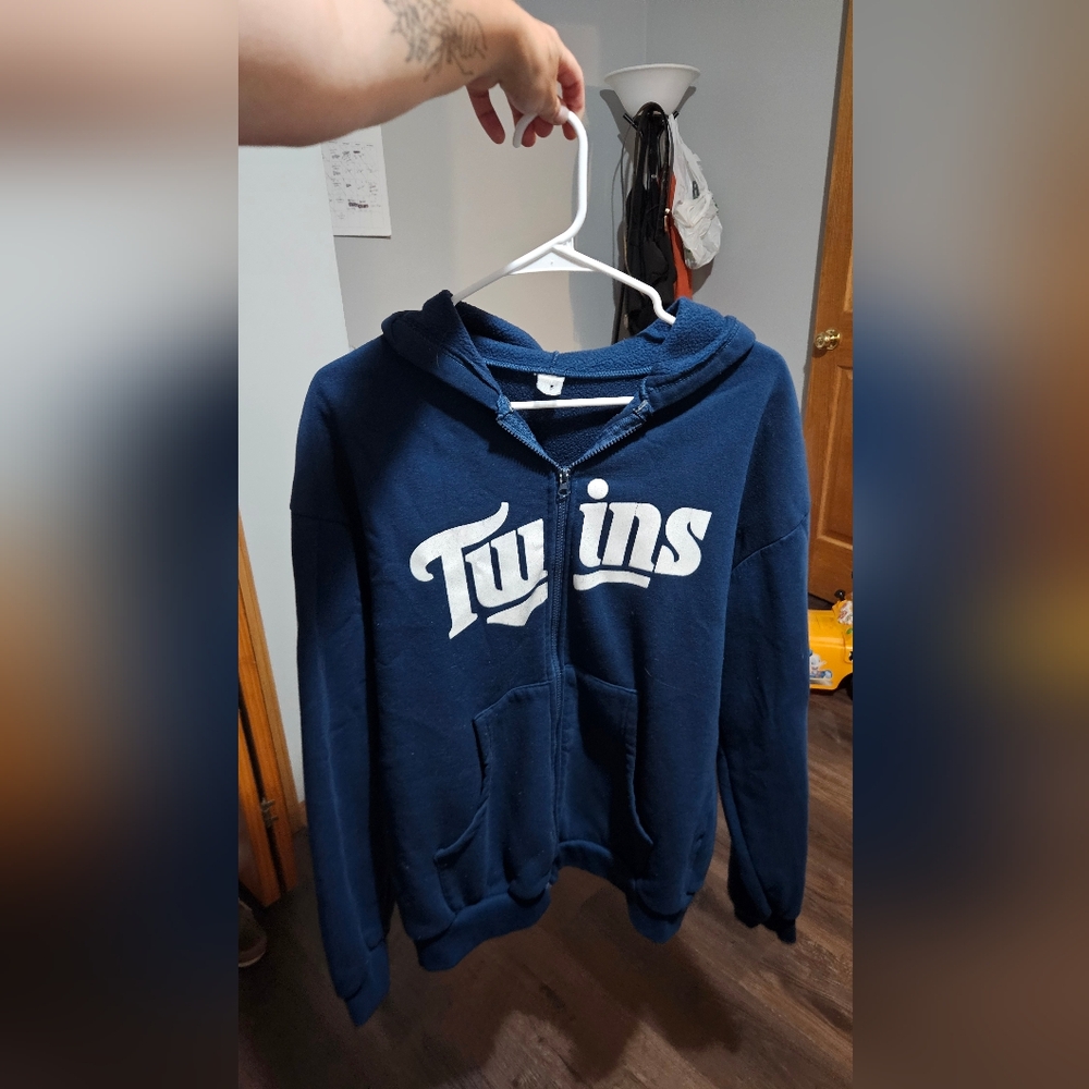 Twins Navy Blue Zip Up Hoodie